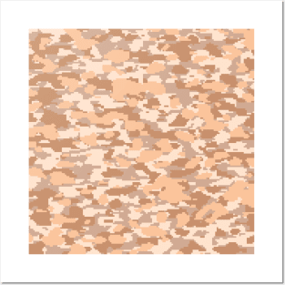 Light Brown Camo pattern digital Camouflage Posters and Art